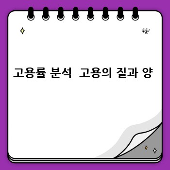 고용률 분석  고용의 질과 양