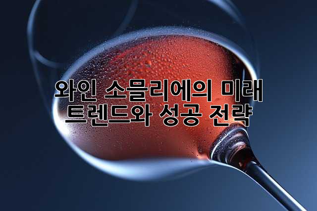 와인 소믈리에의 미래: 트렌드와 성공 전략